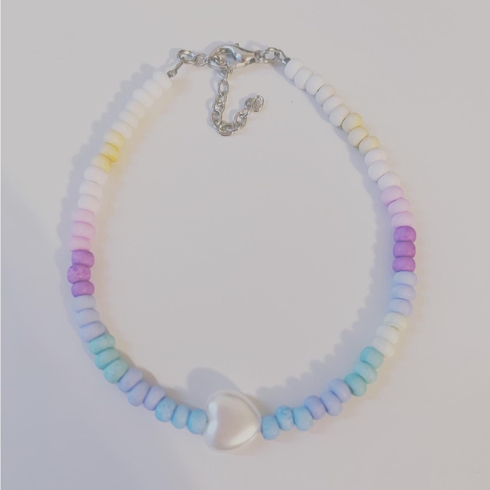 Hand Made Adjustable Pastel Rainbow Bracelet